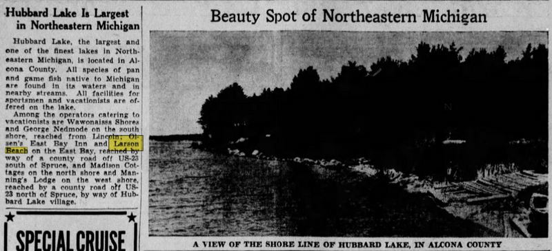 Larson Beach Cafe and Shell Gas Station - June 1934 Article (newer photo)
